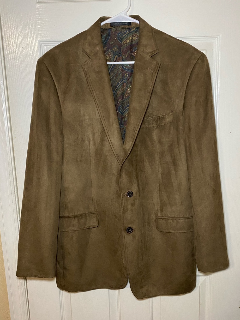 Ralph Lauren Brown Suede Sport Coat with Paisley Lining